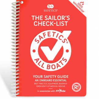 Safetics red front cover with white text.