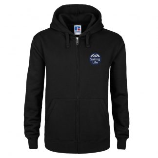 Sailing Life Hoodie, black with blue and white logo
